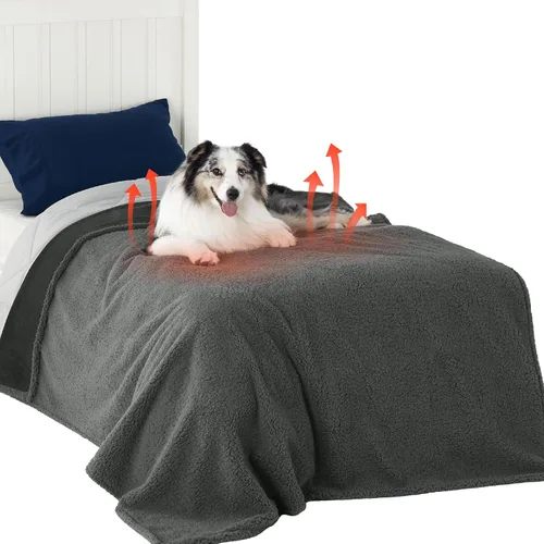 Vista 86 de Bedsure - Mantas impermeables para perros pequeños - Manta de felpa de sherpa con impresión suave lavable para perros y gatos, protector de muebles