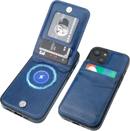 Vista 20 de KIHUWEY Funda Cartera Compatible con iPhone 13 con Soporte para Tarjetas de Crédito, Cierre Magnético de Cuero Premium con Soporte, Funda Protectora