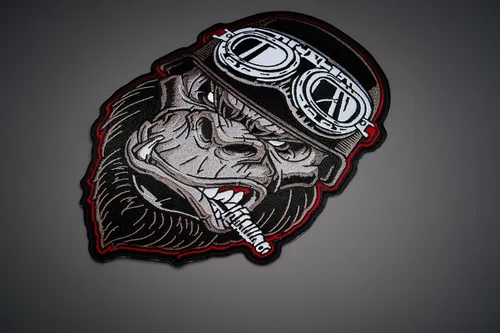 Vista 5 de Gorilla Pista - Parche bordado en la espalda grande para chaleco para coser con plancha, multicolor