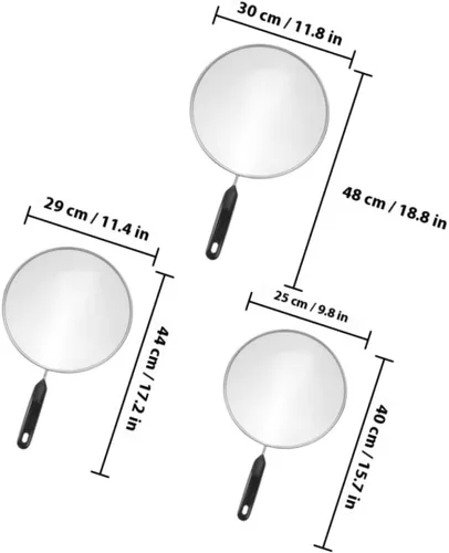 Vista 2 de 3 Piece Stainless Steel Splatter Screen for Frying Pan Cover