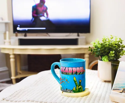 Vista 9 de Deadpool Marvel Comics Best Mug Ever - Taza de café sin BPA para expreso, té, cacao, capacidad para 14 onzas