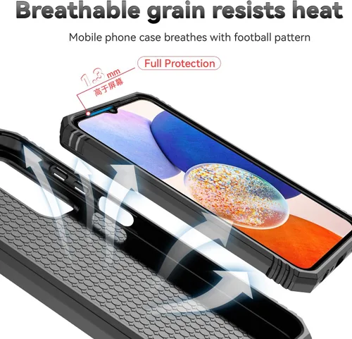Vista 8 de Funda para Samsung Galaxy A15 5G con cubierta para lente de cámara, protector de pantalla HD, doble capa de grado militar, probada contra caídas