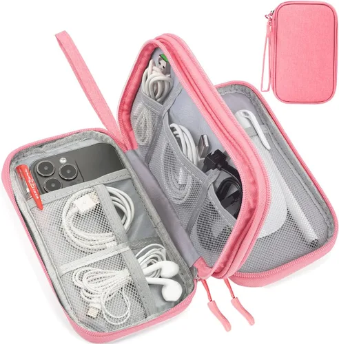 Vista 10 de CAAORDKSO Bolsa Organizadora de Electrónicos para Viaje, Estuche Pequeño Organizador de Cables Impermeable, Bolsa de Accesorios, Estuche Electrónico