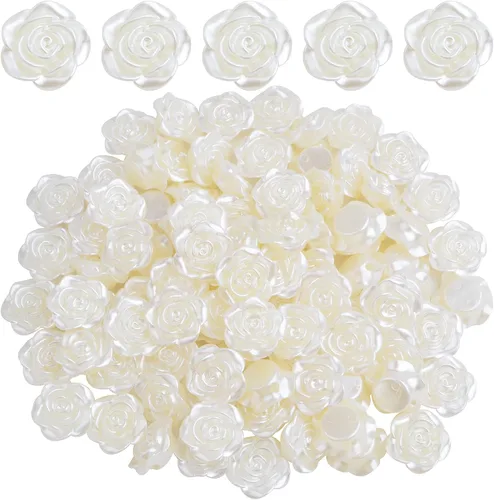 Vista 11 de 100 cuentas espaciadoras de rosas de plástico ABS con forma de flor de rosa, cuentas de rosas lindas, accesorios para adornos para manualidades, Azul