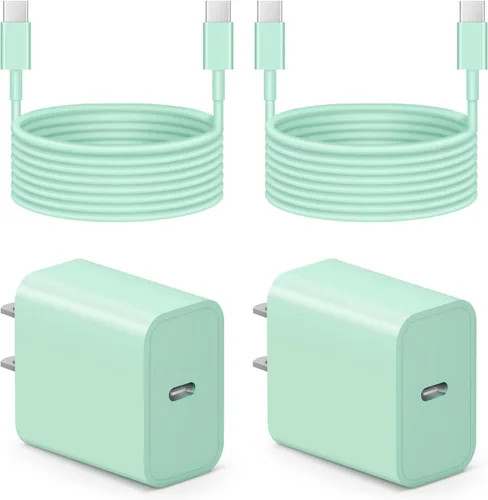 Vista 26 de Cargador para iPhone 17 16 15 de carga rápida - 2 unidades, 20 W, USB C, bloque de carga con cable tipo C de 6 pies compatible con iPhone 17/17