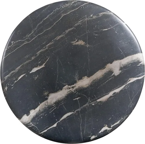 Vista 6 de JONATHAN Y Troy 17" Modern Faux Marble Cylinder Accent Table, Black Marble Minimalist Round Column Pedestal, Polyresin Drum End Table, Spill-Proof