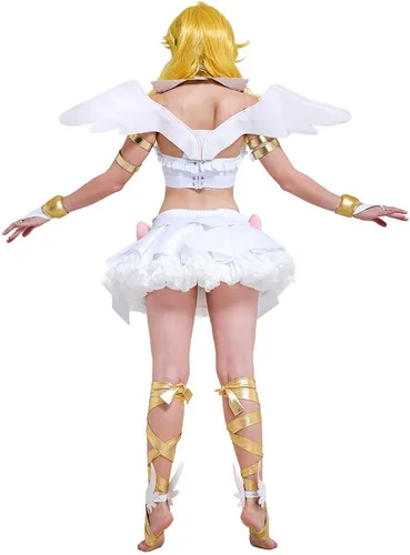 Vista 4 de miccostumes Disfraz de ángel para mujer, traje de cosplay, falda con accesorios