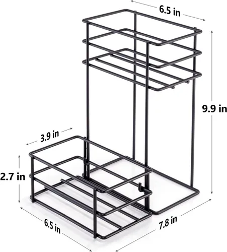 Vista 2 de Organizador de jarabe de café para 4 botellas, estante para café, bar, cocina, pequeño estante de vino para bar, almacenamiento familiar