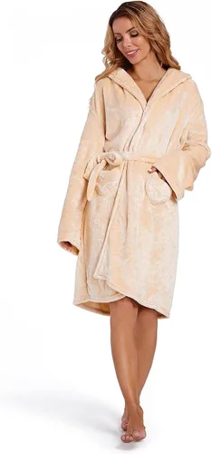 Vista 5 de OLAOLA Fennec Fox Bathrobes Plush Robes with Hood Flannel Animal Bath Robe Soft Bath Robe for Women Men Adult Gifts
