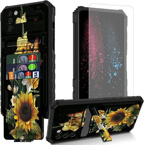 Vista 18 de Funda para teléfono Samsung Galaxy A54 con protector de pantalla, funda con ranura para tarjetas desmontable incorporada, con función atril, a