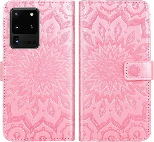 Vista 5 de Funda de teléfono para Samsung Galaxy S20 Ultra 5G con protector de pantalla de vidrio templado, funda de cuero con tapa para tarjetero, accesorios