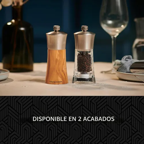 Vista 4 de Cole & Mason Bromley Molinillo de Sal, 6" - Molinillo de Sal con Mecanismo de Molienda Ultra Afilado - Salero que Mejora el Sabor - Molino
