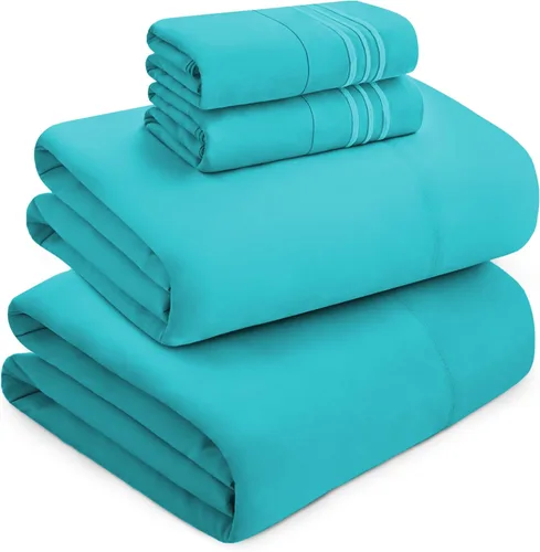Vista 16 de Mocassi Juego de sábanas de lujo de 4 piezas, calidad prémium de hotel de 1800 hilos, ajuste fácil, sábanas y fundas de almohada resistentes a