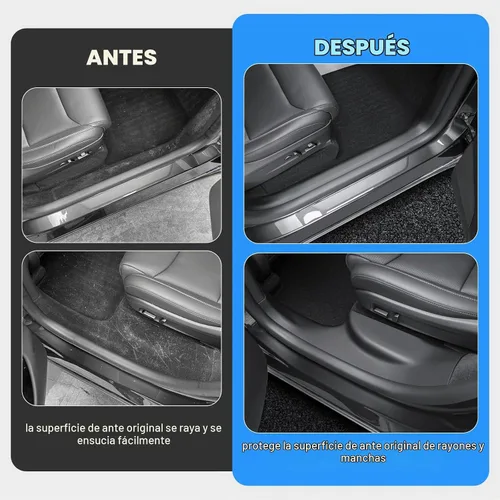 Vista 4 de 5PCS Door Sill Protector for Tesla Model YL Door Entry Guard (Black)