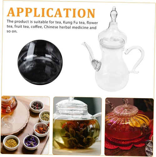 Vista 9 de Alipis Dispensador de vino transparente para la noche, oficina de vino para mano, borosilicato turco con calentador casero retro, hotel, café, mango