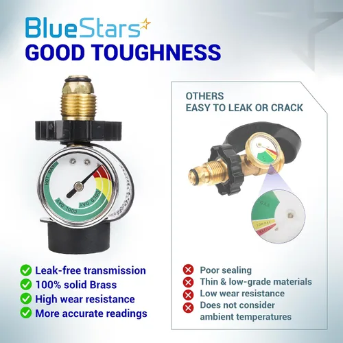 Vista 15 de BlueStars [100% latón sólido] Adaptador de tanque de propano de 100 libras