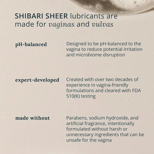 Vista 3 de Lubricante a base de agua SHIBARI, lubricante personal premium para parejas y mujeres, 4 fl oz