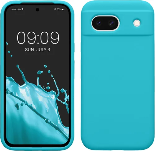 Vista 127 de kwmobile Funda Compatible con Google Pixel 6 Pro - Funda de Teléfono de Silicona TPU con Acabado Suave - Azul Caribe