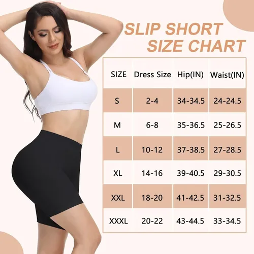 Vista 6 de Yeblues Paquete de 3 pantalones cortos sin costuras para debajo del vestido, pantalones cortos suaves para yoga, bicicleta, entrenamiento