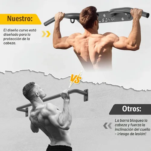 Vista 3 de Wall Mounted Pull Up Bar, 51''/36'' Chin Up Bar