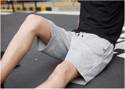 Vista 5 de Pantalones cortos casuales de verano de algodón con cordón de cintura elástica y bolsillos con cremallera