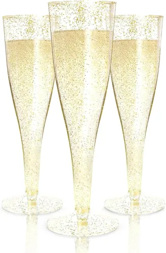 Vista 19 de Prestee Juego de 24 copas de champán de plástico transparente, capacidad de 4.5 onzas, vasos desechables inastillables, adecuadas para bodas