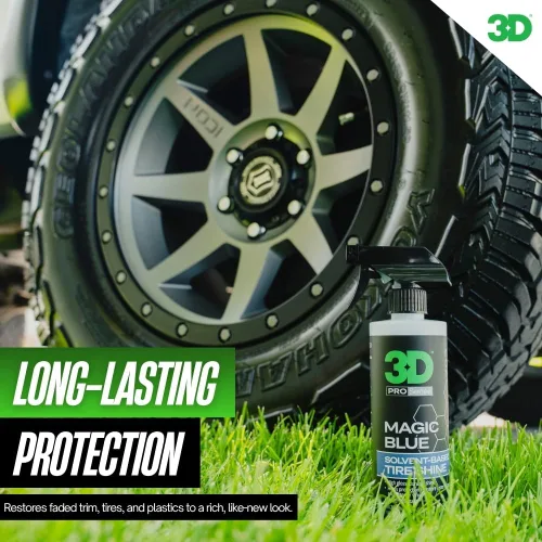 Vista 3 de 3D Magic Blue - Spray de brillo para neumáticos, resistente al agua, de alto brillo, protección de larga duración, fórmula sin eslingas, sin correr