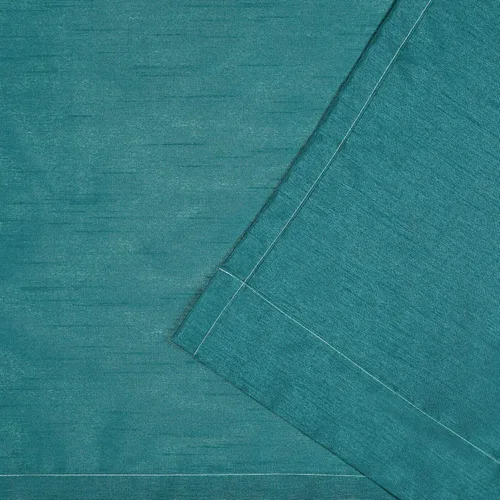 Vista 4 de EXCLUSIVE HOME Chateau - Par de paneles de cortinas de seda sintética a rayas con ojales en la parte superior, 54"x63", verde azulado