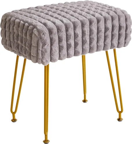 Vista 10 de IBUYKE Taburete Rectángulo con Reposapiés Otomano, Taburete de Tocador de Maquillaje, Mesa Auxiliar, Asiento de Tocador de Terciopelo, Silla
