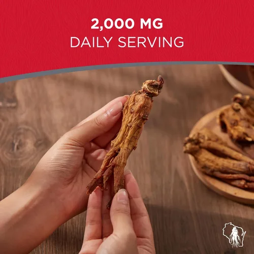 Vista 4 de Dairyland Cápsulas de ginseng rojo coreano Panax - 2000 mg de extracto concentrado de raíz de ginseng molido potente, sin rellenos, aglutinantes u