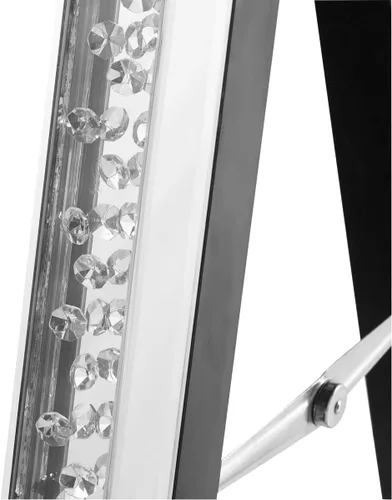 Vista 3 de Elegant Decor Sparkle - Espejo de pie contemporáneo con marco de cristal plateado de 63 pulgadas