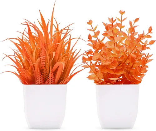 Vista 11 de Der Rose 2 Pack Fake Plants for Black Bathroom Halloween Decor Negro