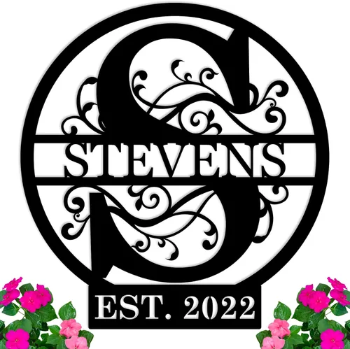 Vista 15 de Regalos de boda para parejas 2025, carteles personalizados con apellidos para el hogar, carteles de metal personalizados, decoración de pared