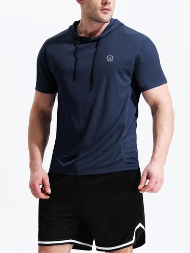 Vista 2 de NELEUS Dry Fit - Camiseta deportiva sin mangas para correr con capucha