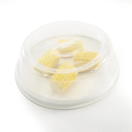 Vista 3 de Charola para microondas Nordic Ware para panceta o descongelar alimentos, Rejilla para tocino y carne, dos lados, con cubierta de 25,4 cm