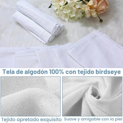 Vista 3 de 50 pañales de tela reutilizables para bebés, pañales reutilizables para bebés, grandes, 27 x 27 pulgadas, de algodón, reutilizables, para bebés