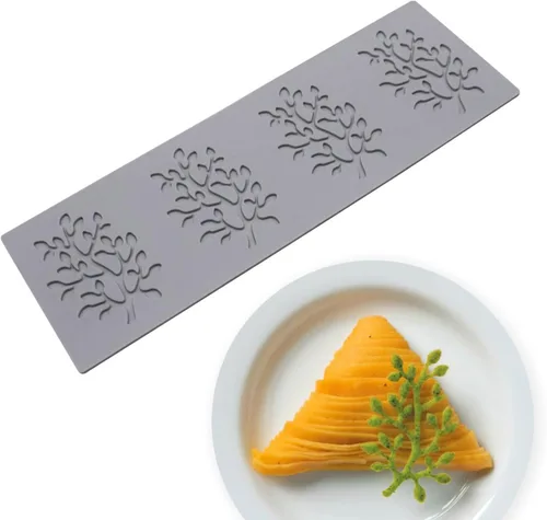 Vista 7 de Moldes de silicona de encaje de hojas, 5 moldes de hojas de silicona, moldes de silicona de encaje de caramelo de chocolate 3D para hornear, postre