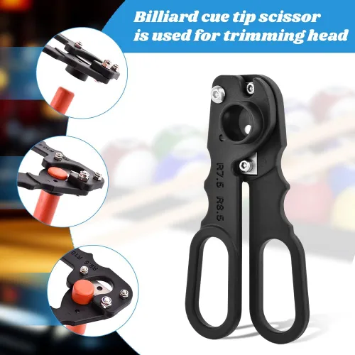 Vista 8 de Moldeador de punta de taco de billar 11 en 1, kit de reparación portátil de puntas de taco de billar, herramienta profesional para puntas de taco