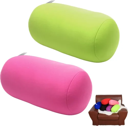 Vista 12 de ASkinds 2 almohadas cilíndricas cómodas de rollo de microperlas Jelly Bean Bed Pillow Tube Pillow Cojín para cabeza, cuello, soporte de espalda