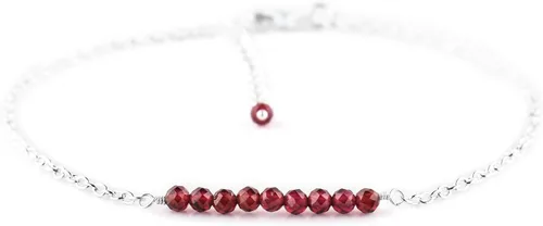 Vista 65 de YANARA Pulsera de tobillo para mujer, piedra de nacimiento natural, cuentas de piedras preciosas, tobillera delicada hecha a mano de 9 pulgadas +