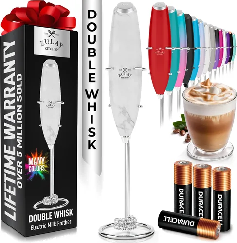 Vista 44 de Zulay Kitchen Potente varita espumadora de leche con 2 baterías Duracell – Mezclador de bebidas portátil ultrarrápido – Máquina de espuma eléctrica
