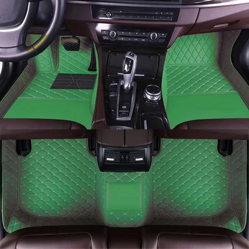 Vista 20 de Alfombrillas de cuero personalizadas para la parte delantera y trasera y de la tercera fila para automóvil, se adapta a la mayoría de SUV, sedán
