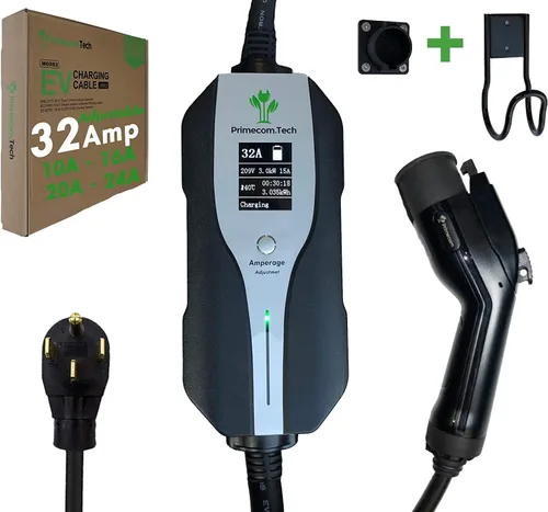 Vista 10 de Primecom.Tech - Cargador de vehículo eléctrico de nivel 2 (EV) Amperaje ajustable