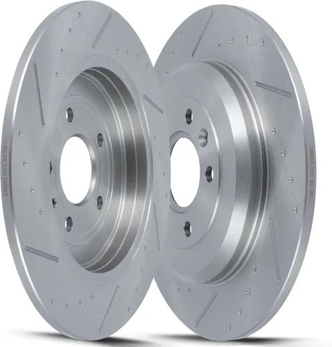 Vista 34 de SCITOO Rotores de freno trasero para Honda para CR-V 2002-2004 Frenos de disco perforados y ranurados Rotores de reemplazo: 31304