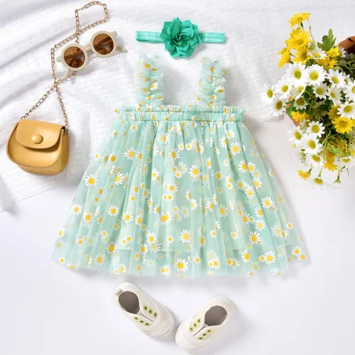 Vista 4 de Vestido de tul para niña de 6 meses - 2T ropa de tul con diadema
