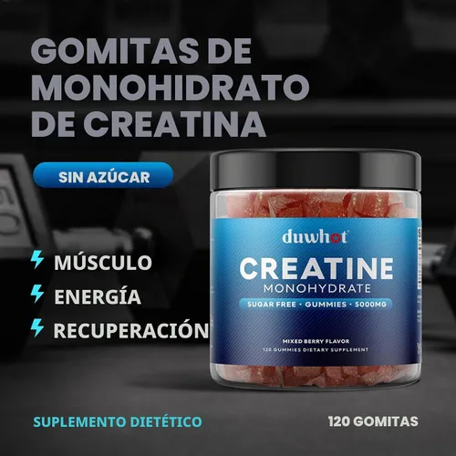 Vista 3 de Duwhot - Gomitas de monohidrato de creatina para hombres, 120