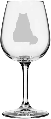 Vista 92 de Copa de vino de 12.75 onzas con temática de gato abisinio grabada para todo uso