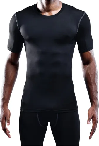 Vista 2 de NELEUS Paquete de 3 camisetas de entrenamiento de capa base de compresión atlética para hombre
