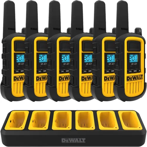 Vista 2 de DEWALT DXFRS800 - Walkie Talkies resistentes de 2 vatios (paquete de 6) y pilas alcalinas Energizer AA y AAA (48 unidades)