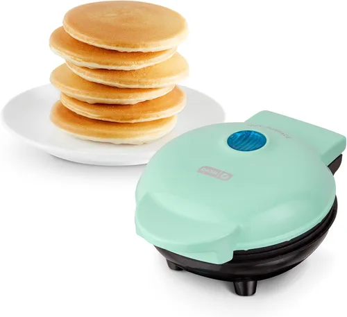 Vista 5 de Dash Freidora de aire compacta de 1.2 L, cocina eléctrica para horno - Aqua & Mini Maker Plancha redonda eléctrica - Agua, 4 pulgadas